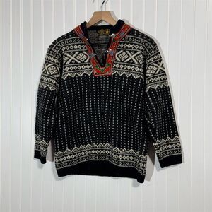 Vintage Nordstrikk Norway Wool Sweater Nordic Ski Pullover Pewter Clasp S/M